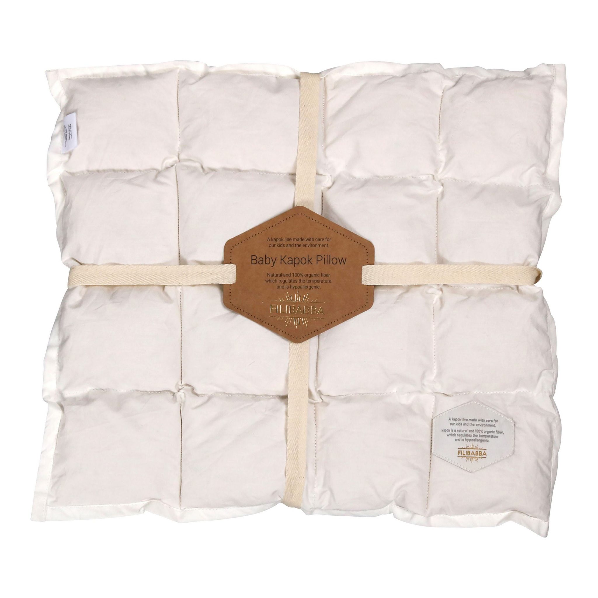 Baby pillow Kapok nature white Shop online hos FILIBABBA