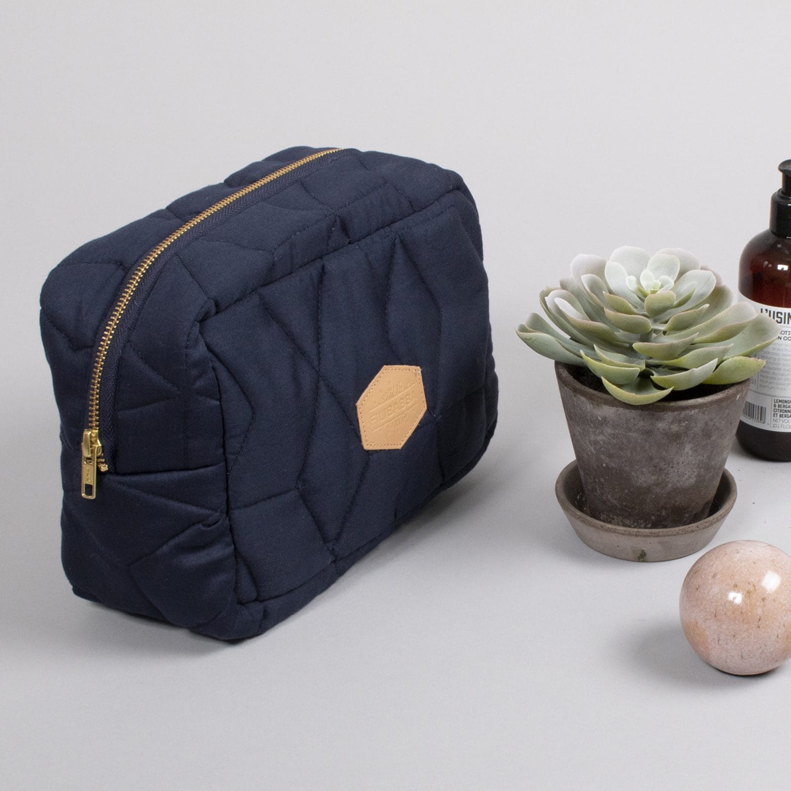 Kulturbeutel - Weiches Quilt (klein) - Dark Blue