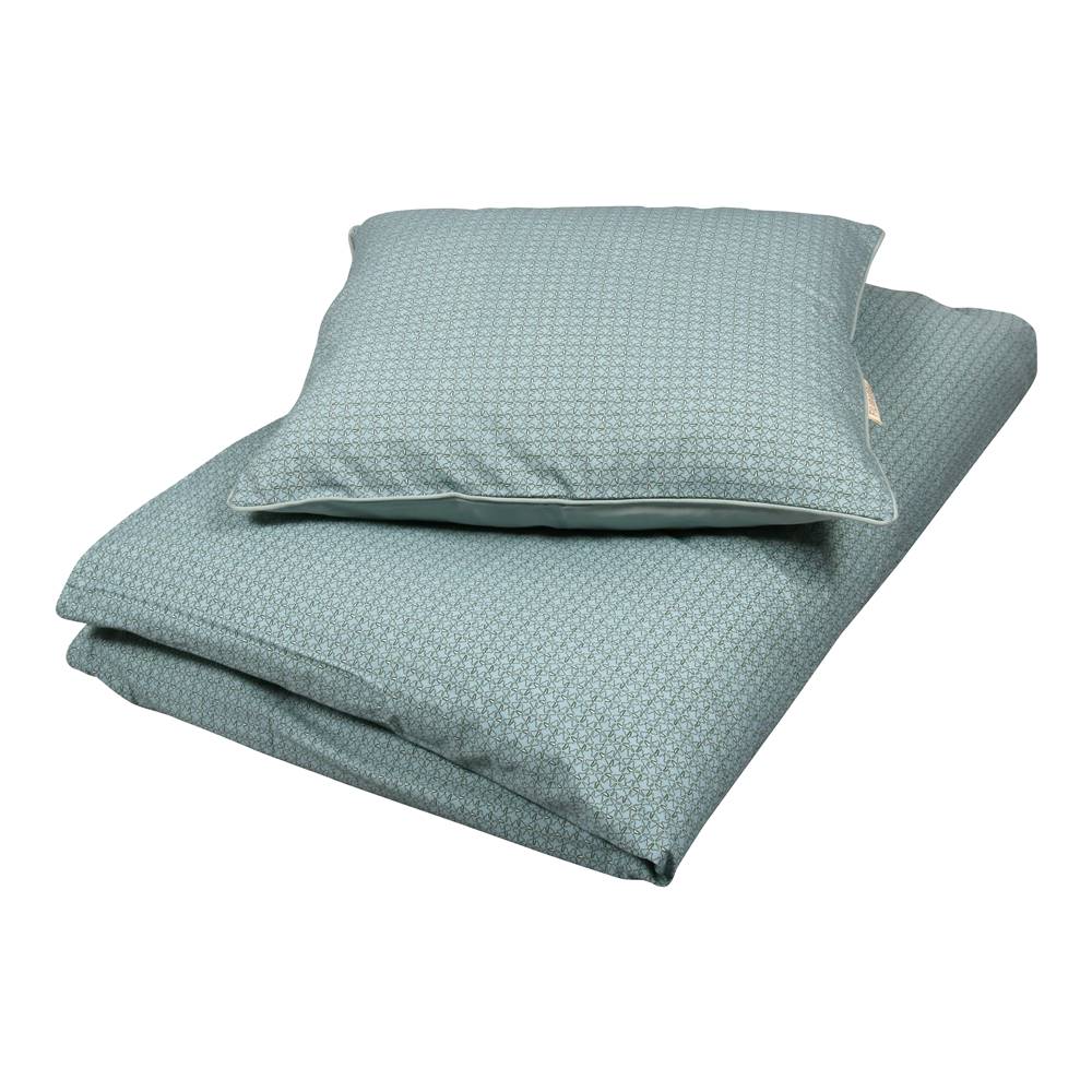 Junior bedlinen - Leafed dark mint - SWEDISH DIMENSIONS