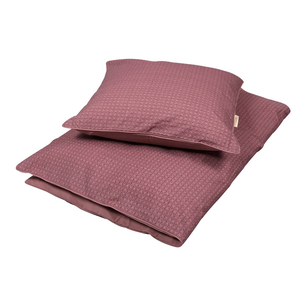 Baby sengesæt Leafed dusty rose (OBS! SVENSKE MÅL)