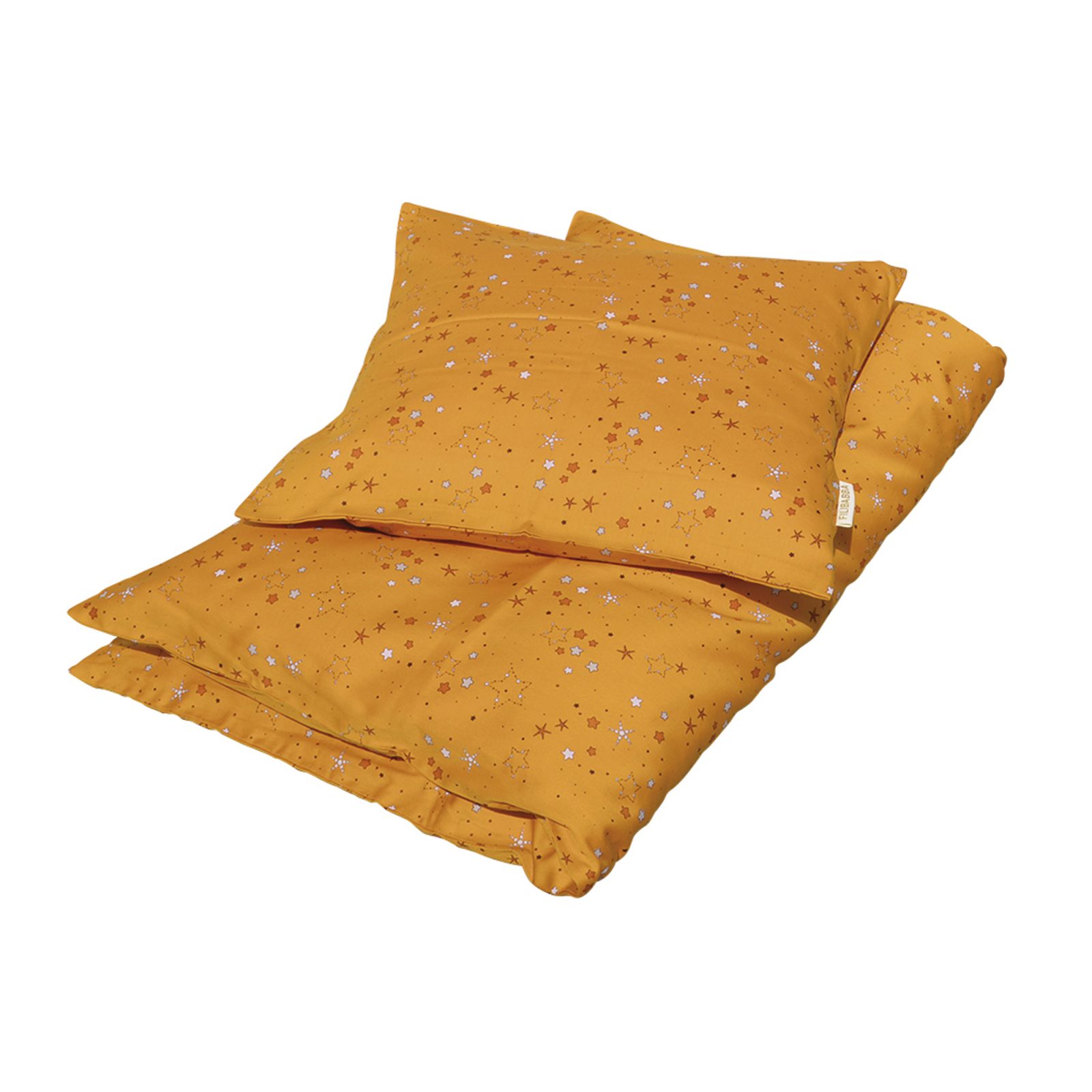 Babysengetøj GOTS - Stars Golden mustard
