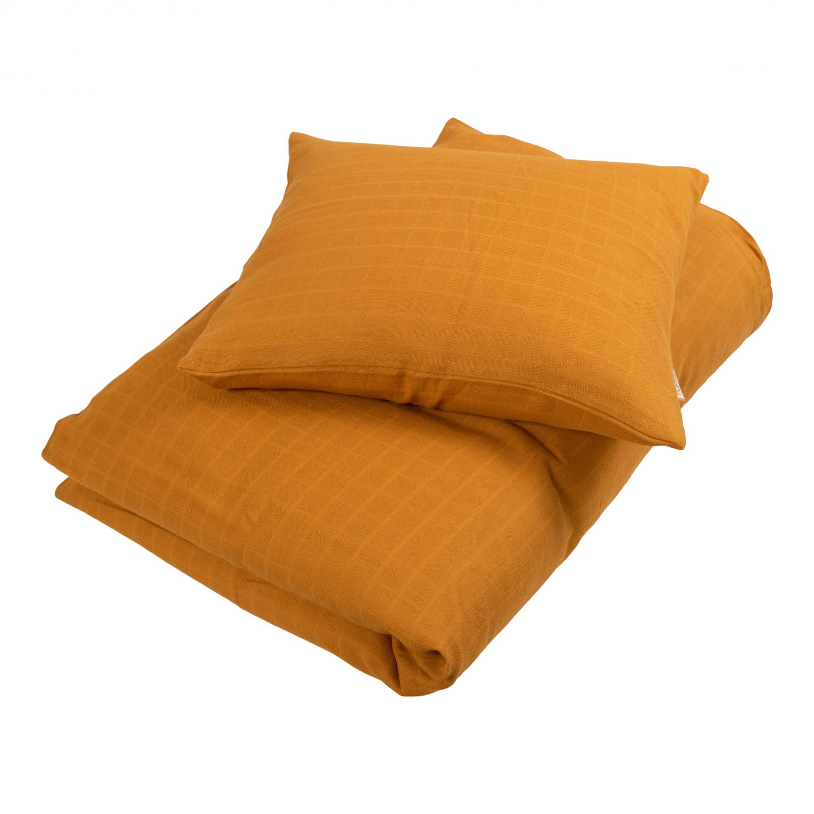 Juniorsengetøj GOTS - Muslin - Golden mustard