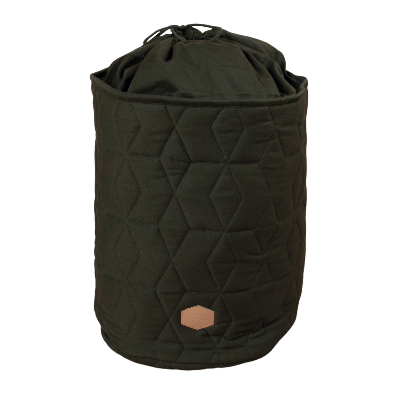 Opbevaringskurv m. lukning - Soft quilt - Dark green