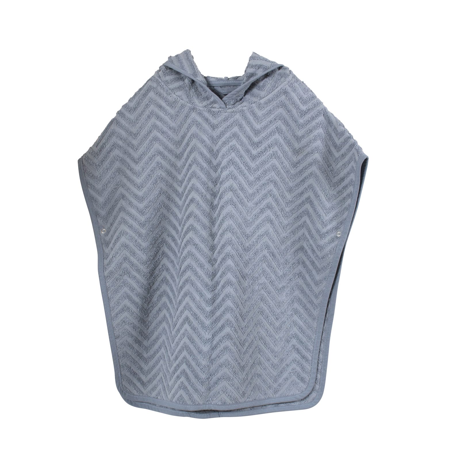 Badeponcho GOTS - Zigzag Powder blue