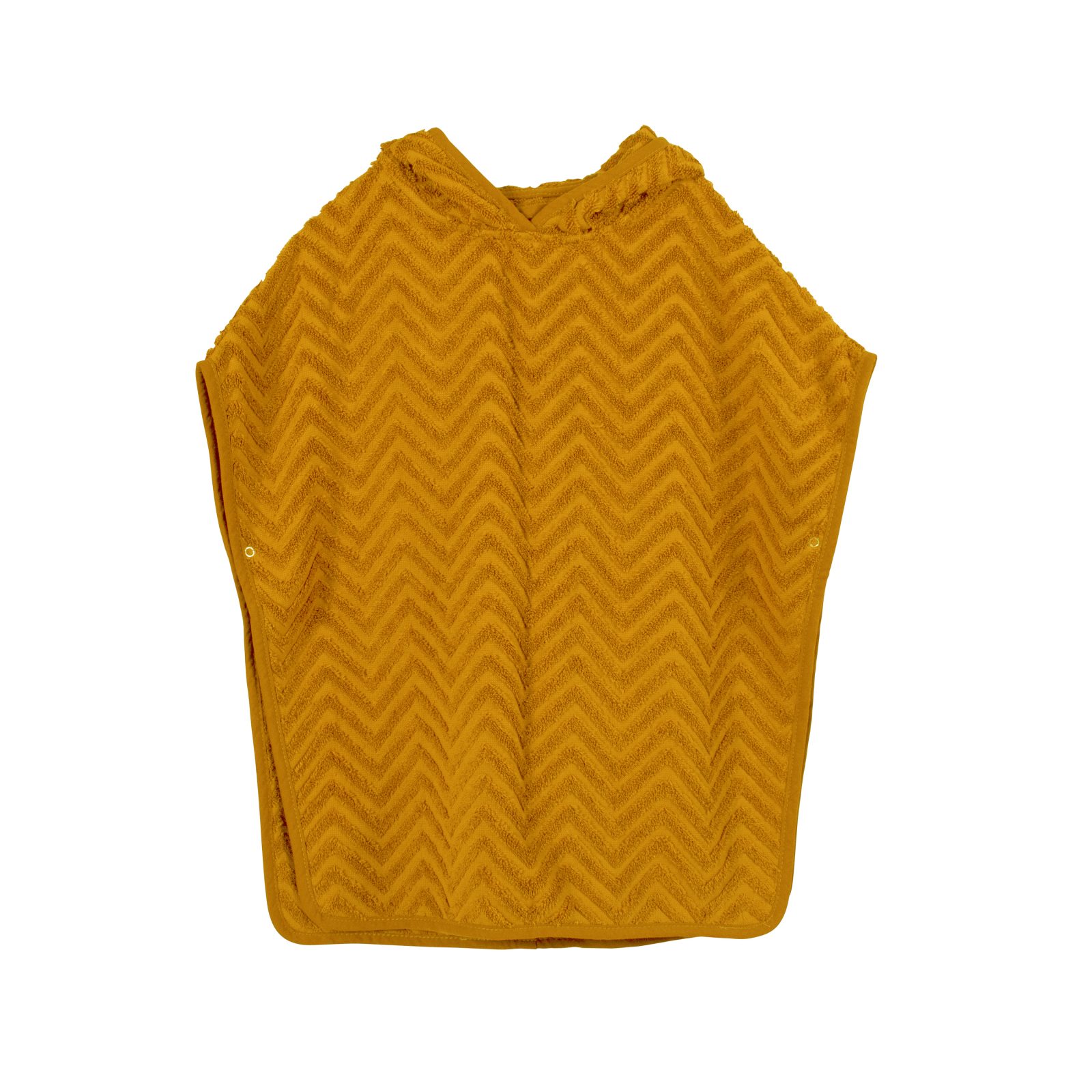 Badeponcho GOTS - Zigzag Golden mustard