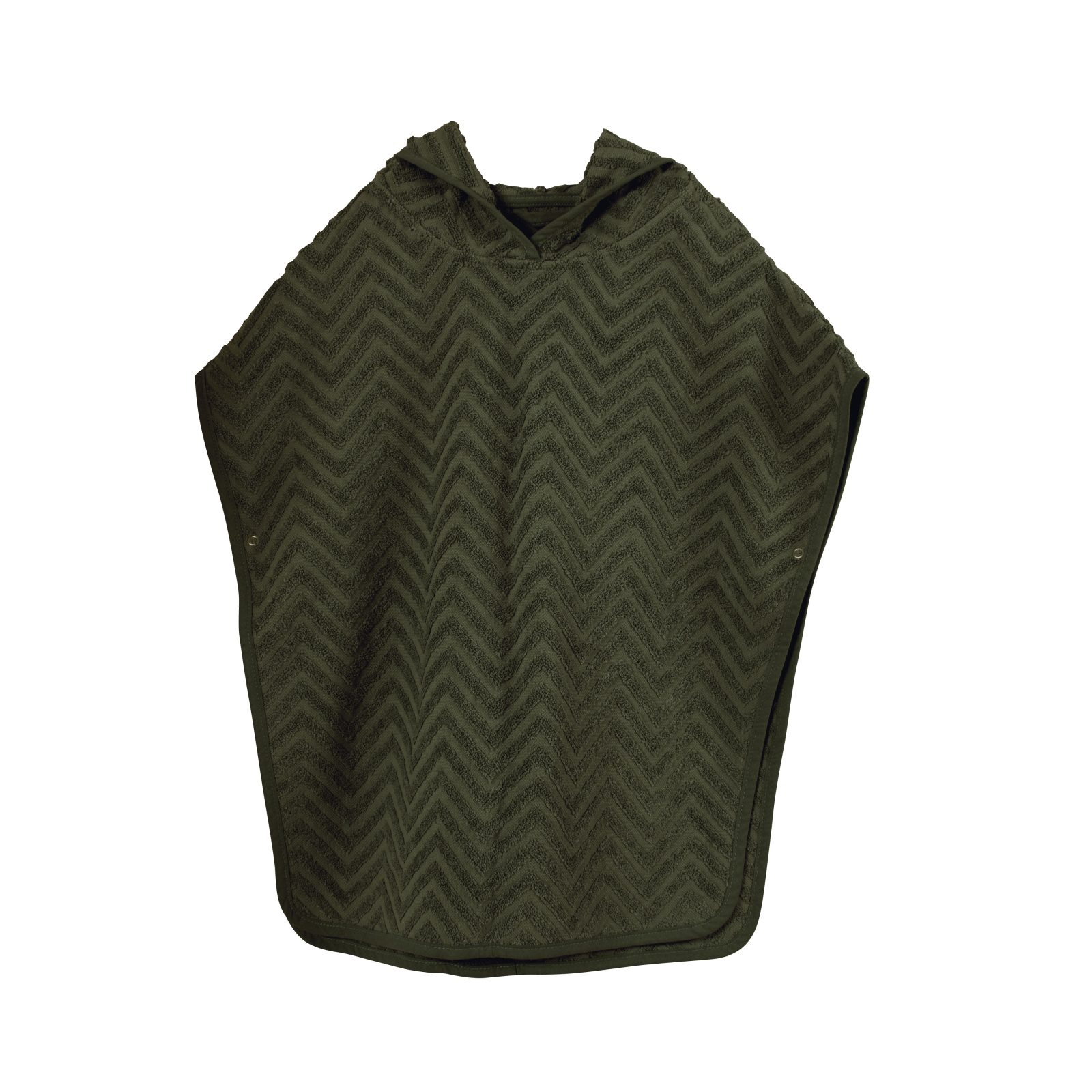 Badeponcho GOTS - Zigzag Dark green