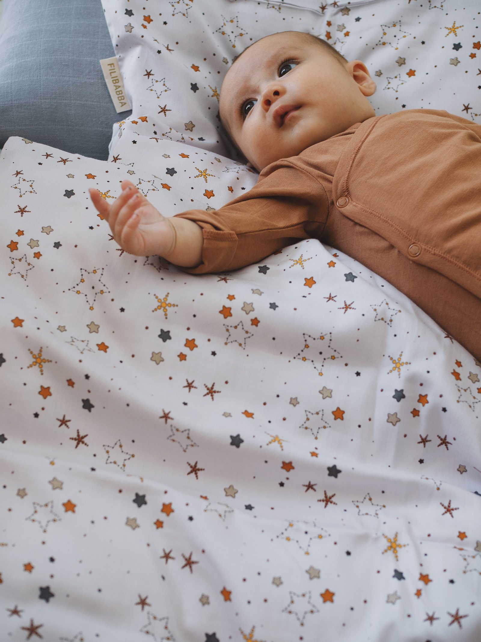 Juniorsengetøj GOTS - Stars Light lavender