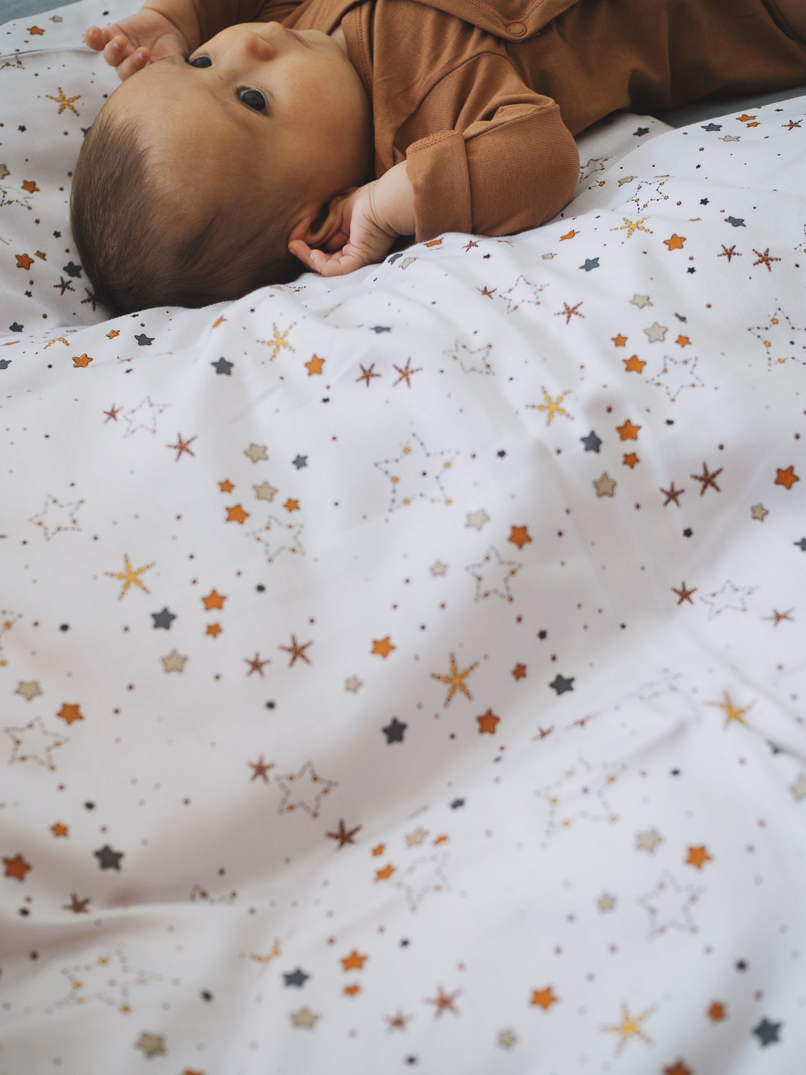 Juniorsengetøj GOTS - Stars Light lavender