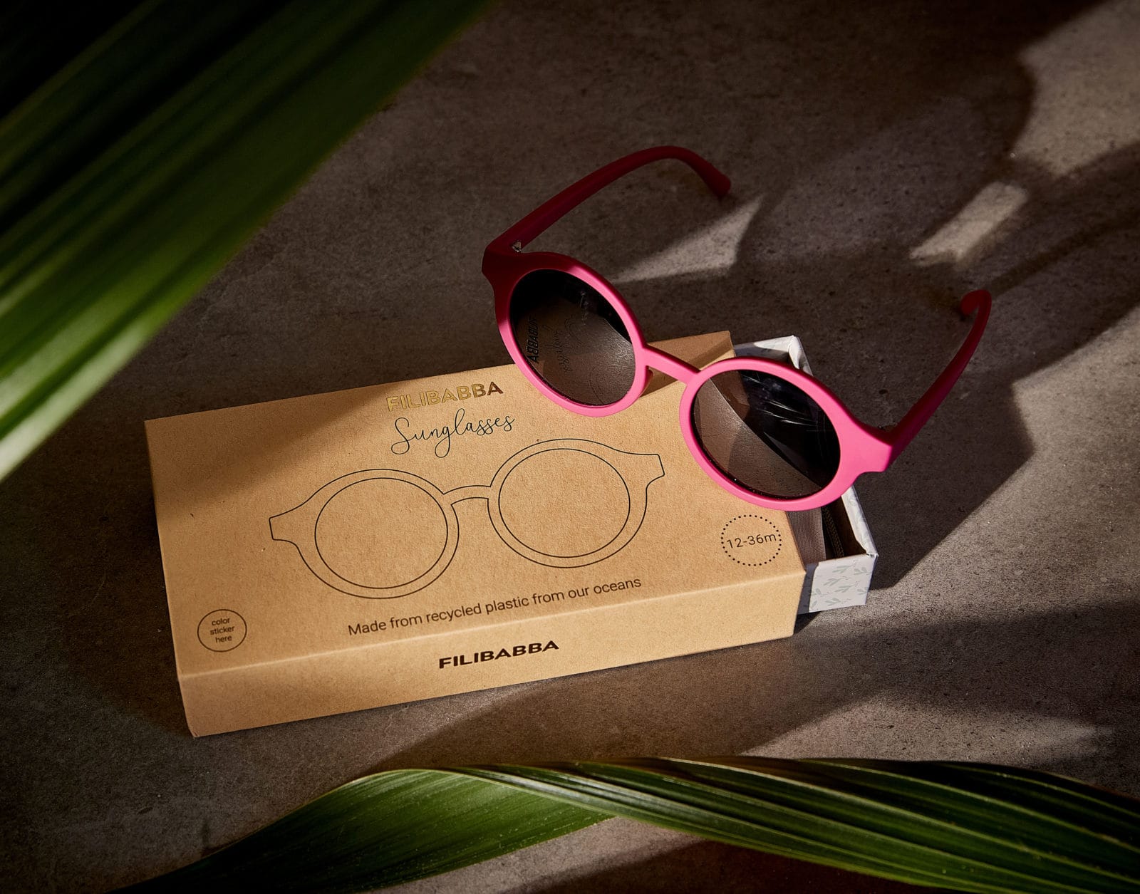 Kindersonnenbrille aus recyceltem Plastik - Fuchsia
