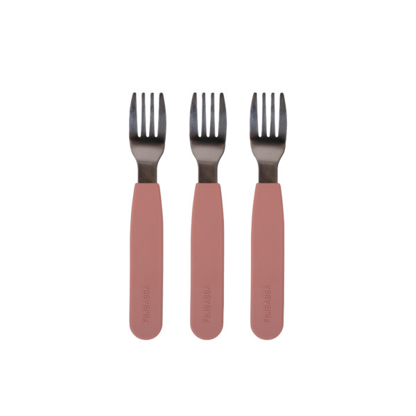 Silicone forks gafler 3-pack - Rose