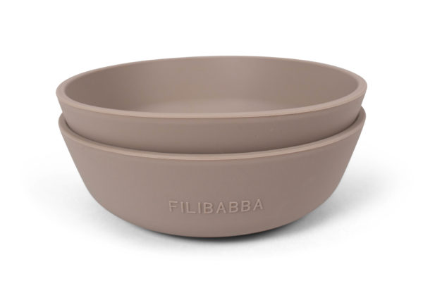 Silicone bowl 2-pack - Warm Grey