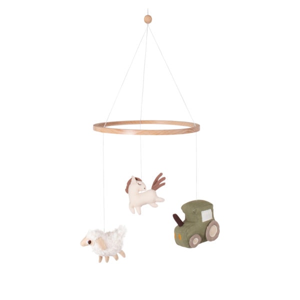 Linen baby mobile - Magic Farm