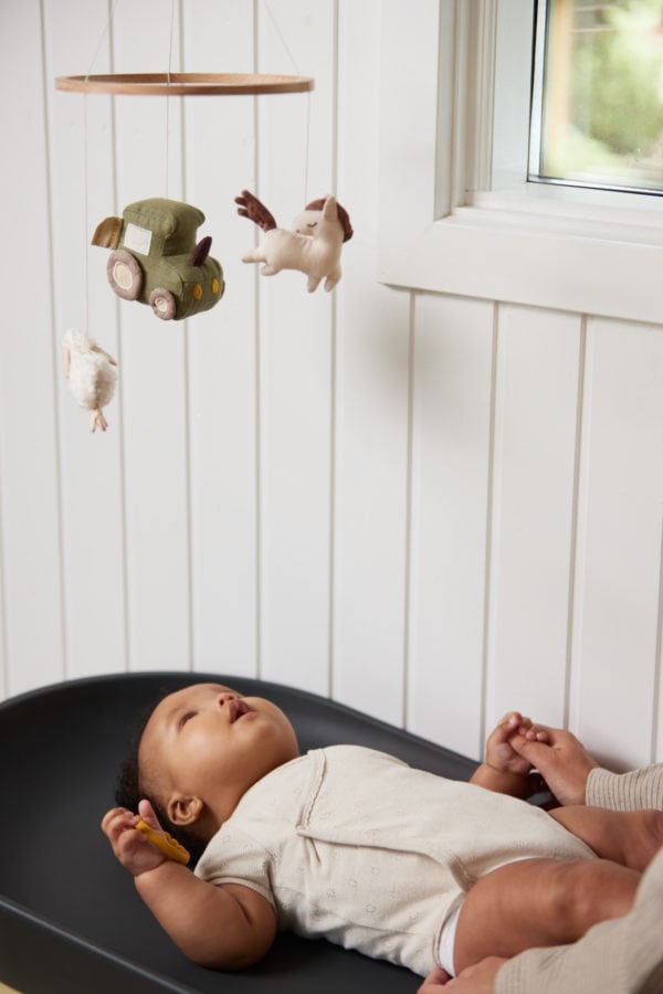 Linen baby mobile - Magic Farm