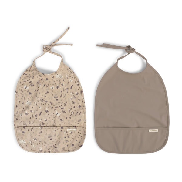 Lätzchen mit Bändchen 2er Pack -  Little Wonders + Warm Grey