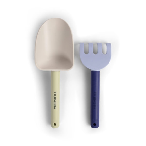 Beach shovel and rake set - Blue Mix