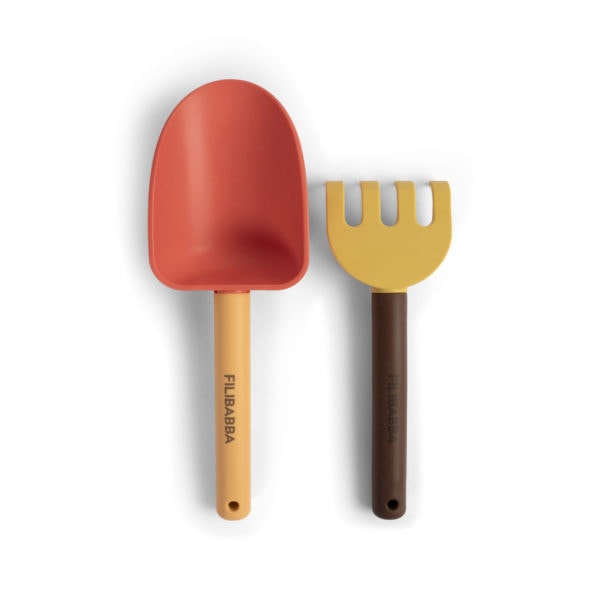 Beach shovel and rake set - Peach Mix