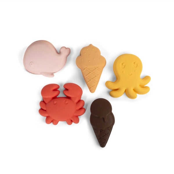 Silicone sand toys 5 pieces - Peach Mix