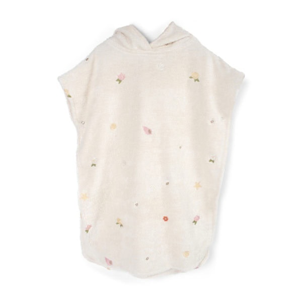 Badeponcho mit Stickmuster GOTS - Ocean Blossom