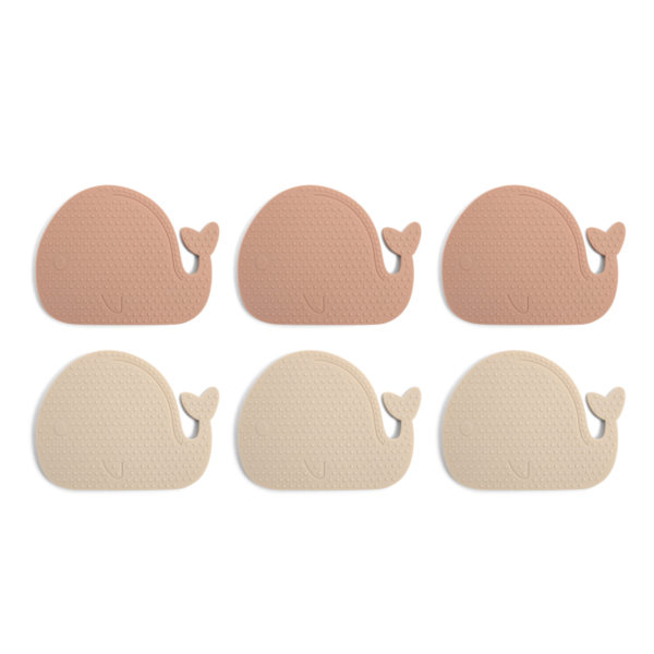 Skridsikre mini bademåtter 6 stk. - Hvaler - Rose Mix