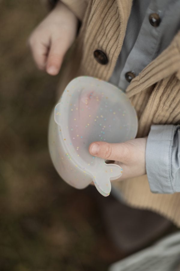 Set of 2 silicone mini snack boxes – Christian the Whale – Confetti