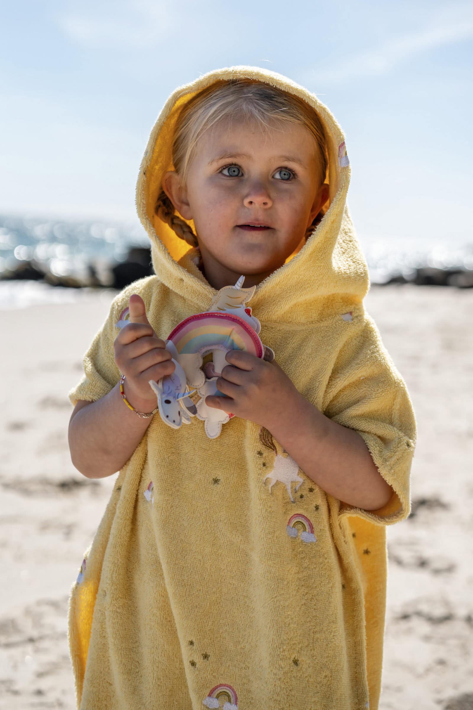 Embroidered poncho GOTS – Unicorn Shores