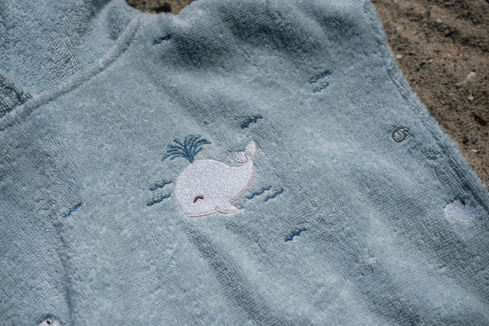 Embroidered poncho GOTS – Christian's Whale Tales