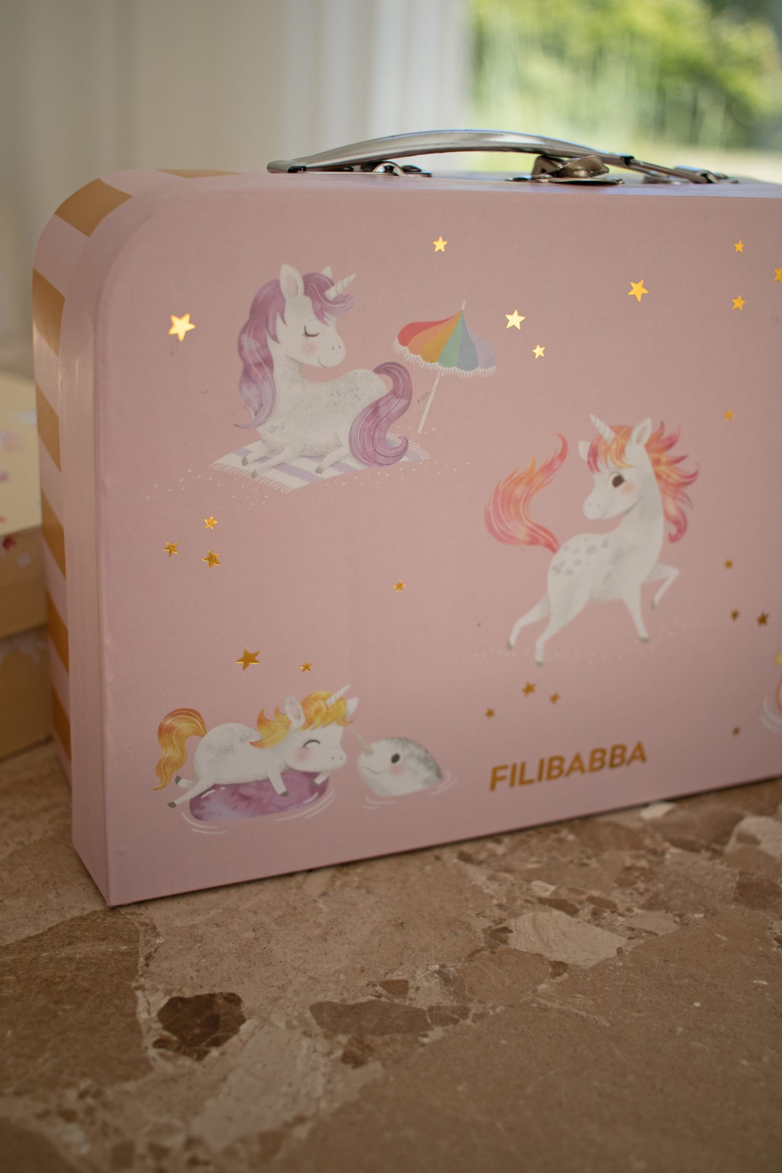 Suitcase set for play and storage – 2-pack – Unicorn Shores