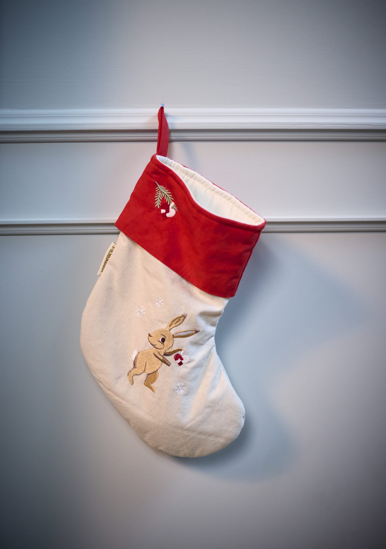 Embroidered stocking - Wonderful Winter - Hare
