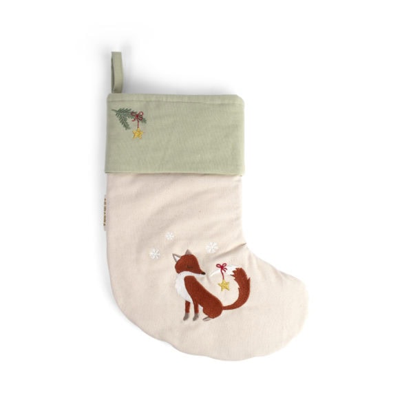 Socke mit Stickerei - Wonderful Winter - Fuchs