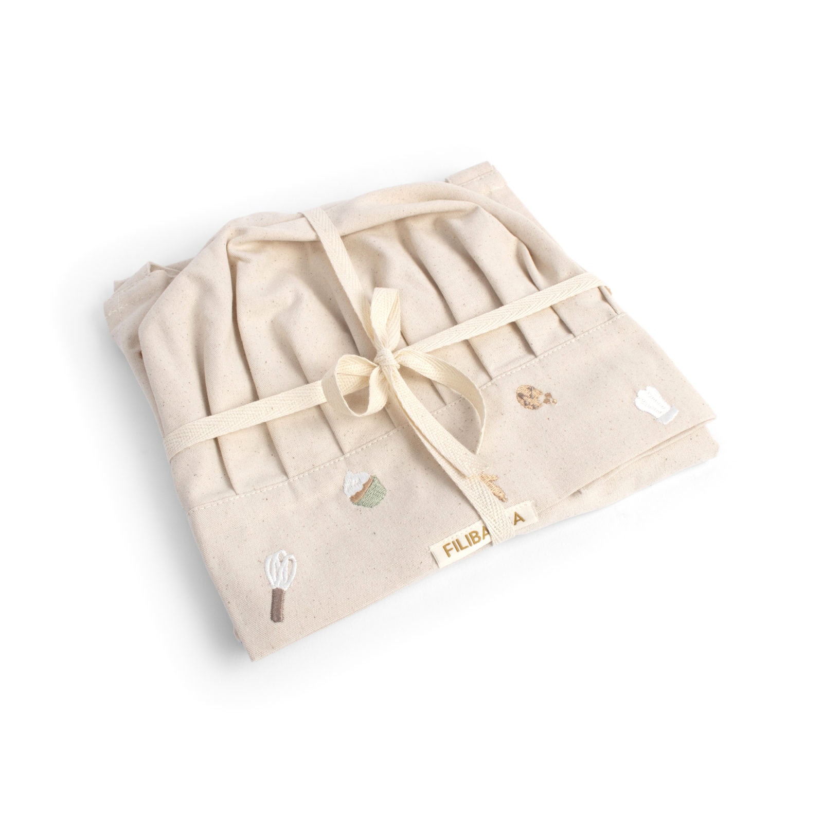 Embroidered apron and hat GOTS - Wonderful Winter - Hare