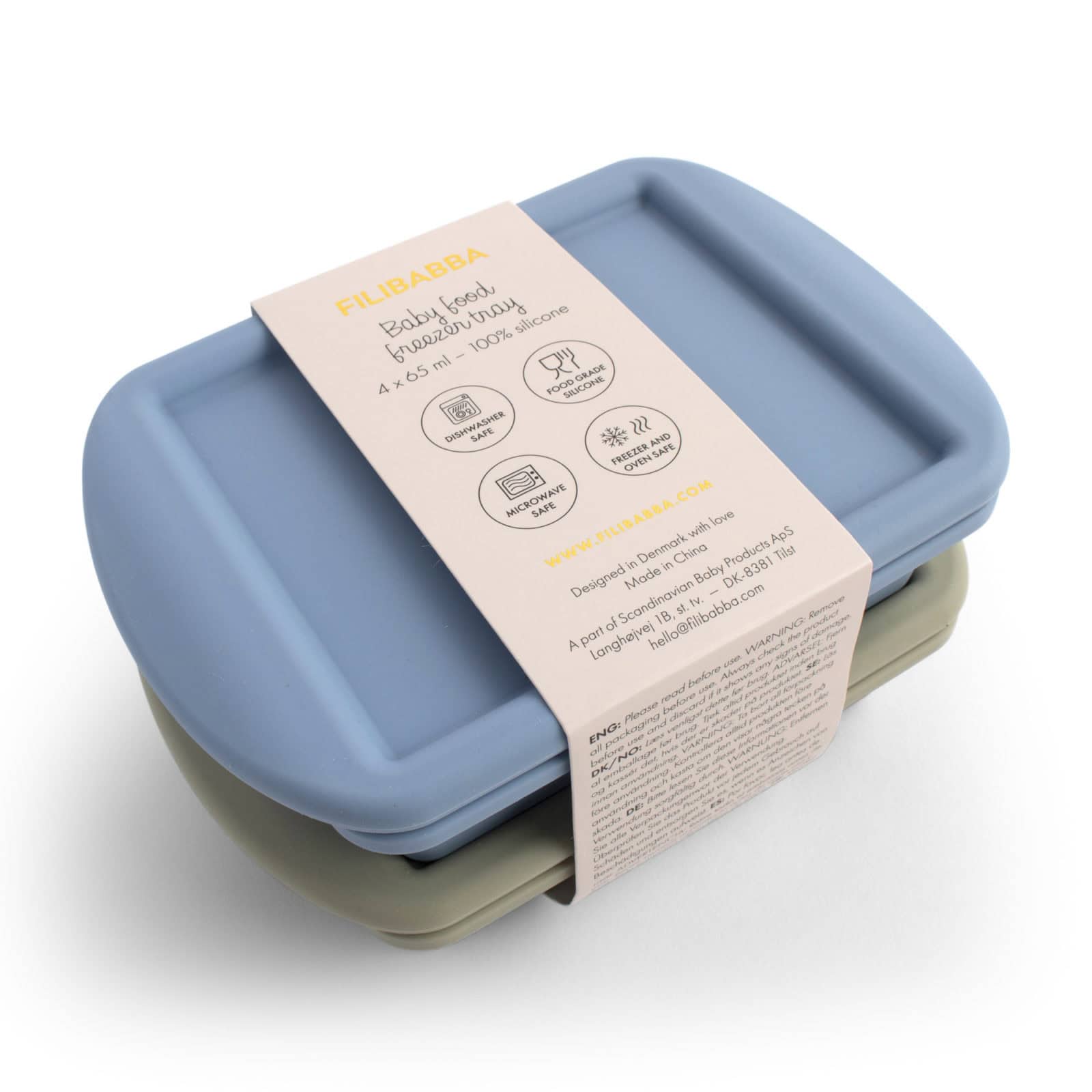 Baby food freezer tray 4x65 ml - 2-pack - Ocean Mix