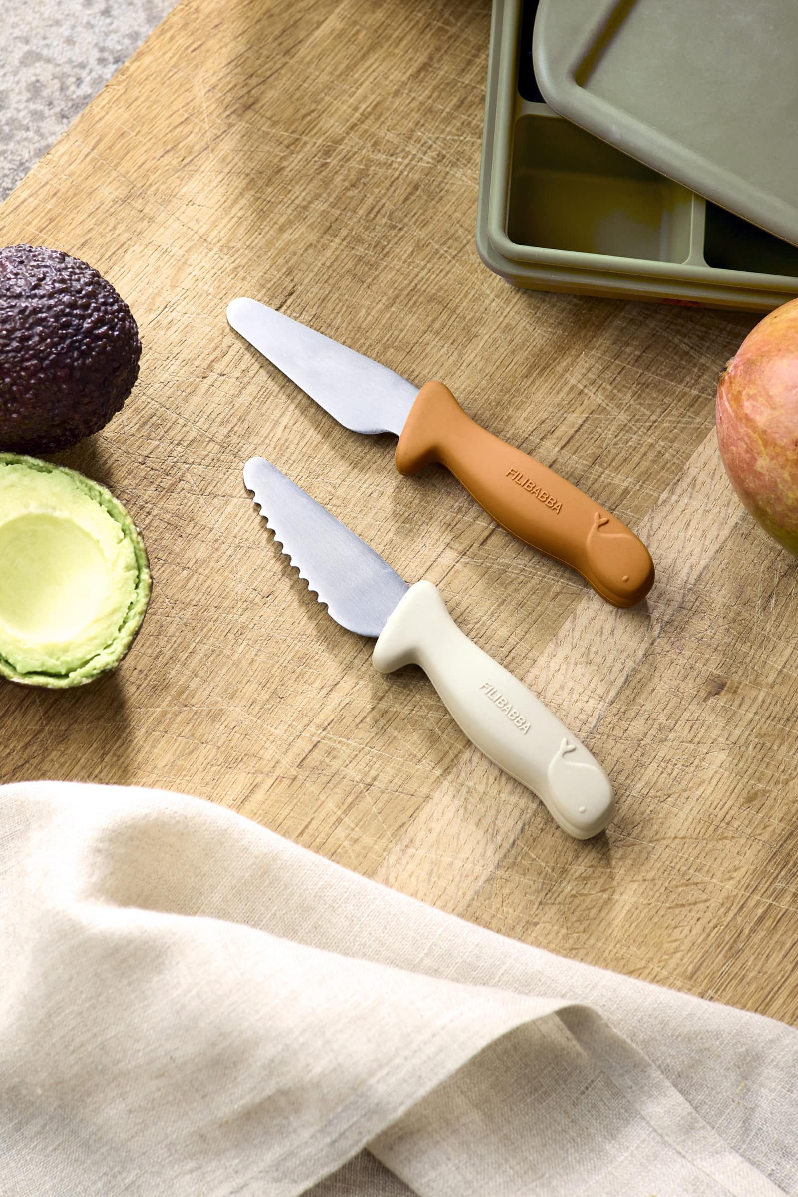 Beginner's cutting knives 2-pack - Pumpkin + Offwhite