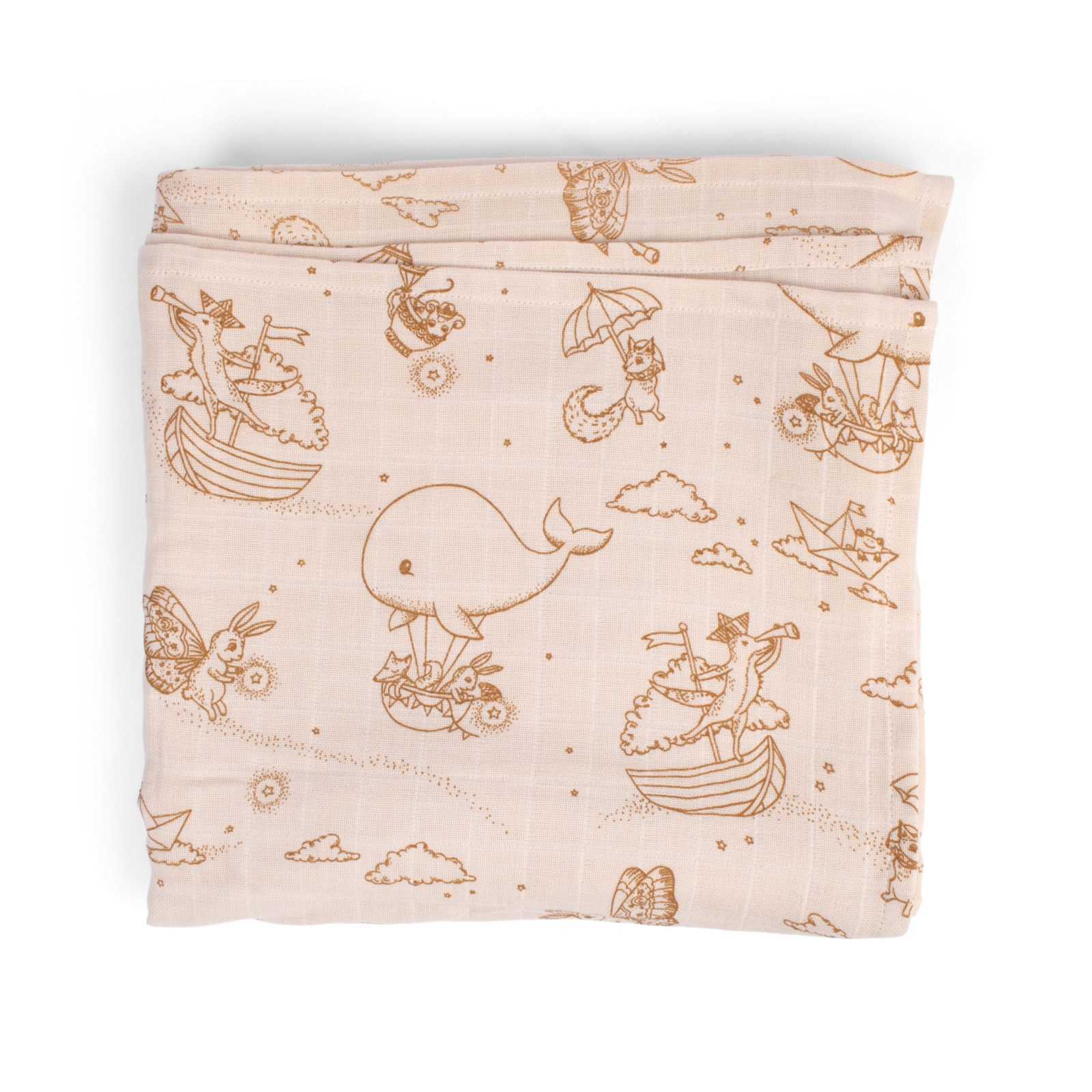 Stor stofble / svøb 120x120 cm GOTS - Dreamy Adventurers