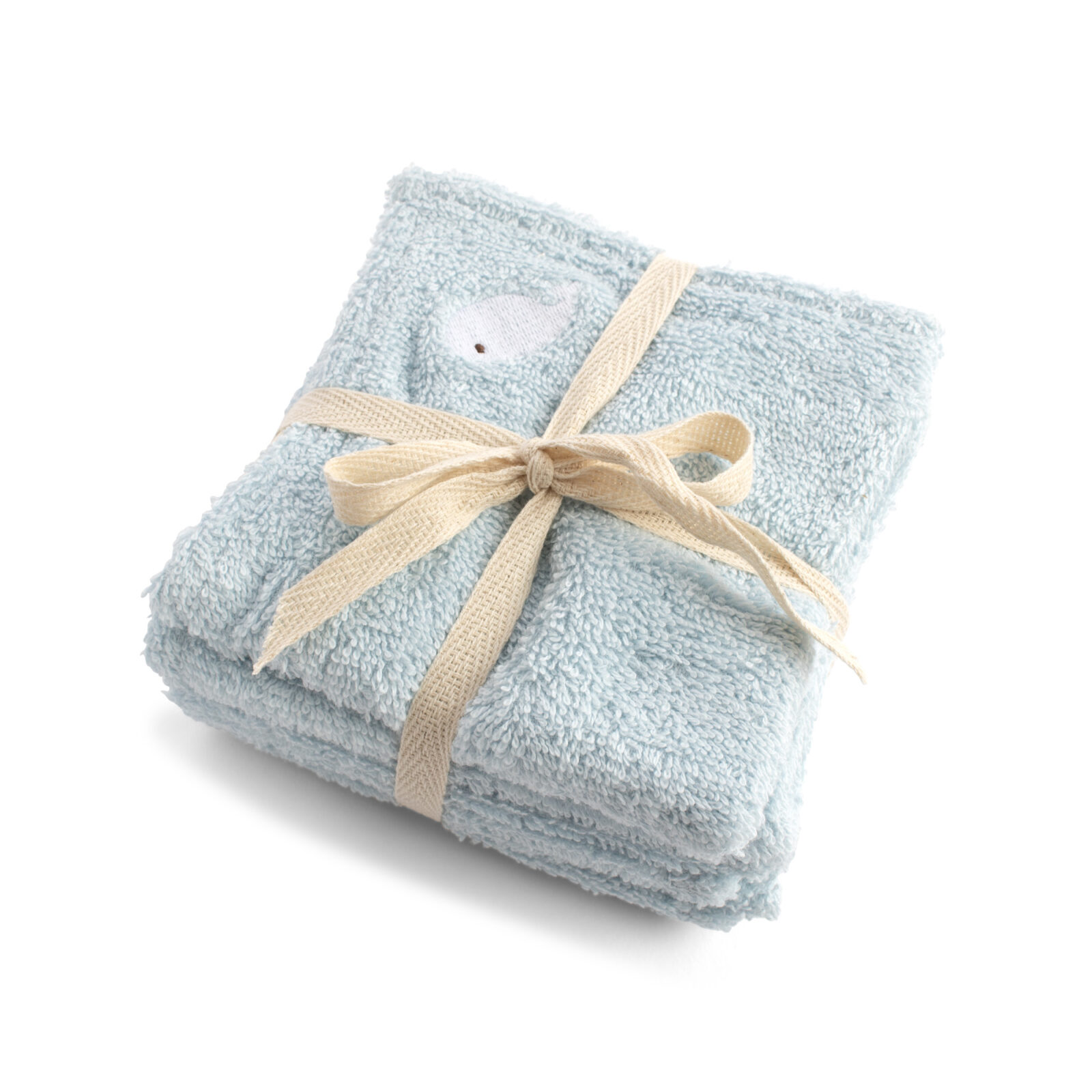 Vaskeklude 27x27 cm GOTS – 4-pak – Broderet hval