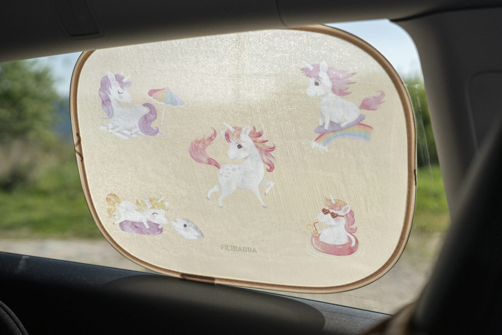 Sun shades for the car 2-pack – Unicorn Shores