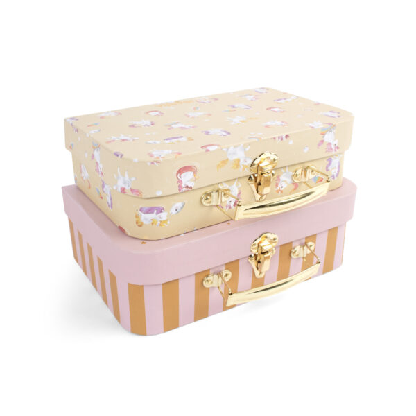 Suitcase set for play and storage – 2-pack – Unicorn Shores