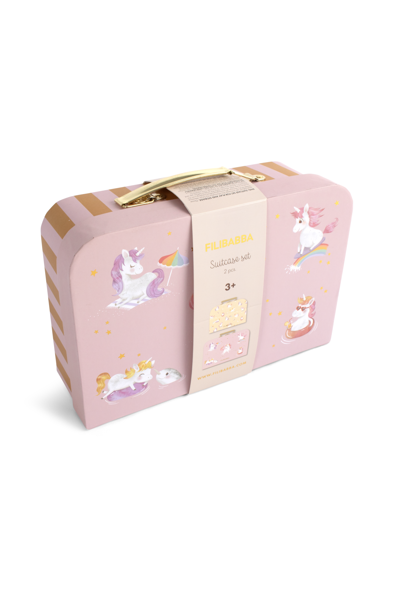Suitcase set for play and storage – 2-pack – Unicorn Shores