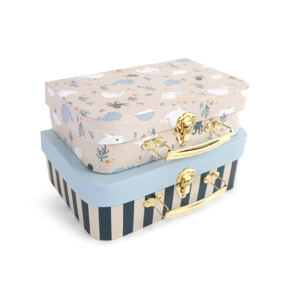 Suitcase set for play and storage – 2-pack – Christian's Whale Tales
