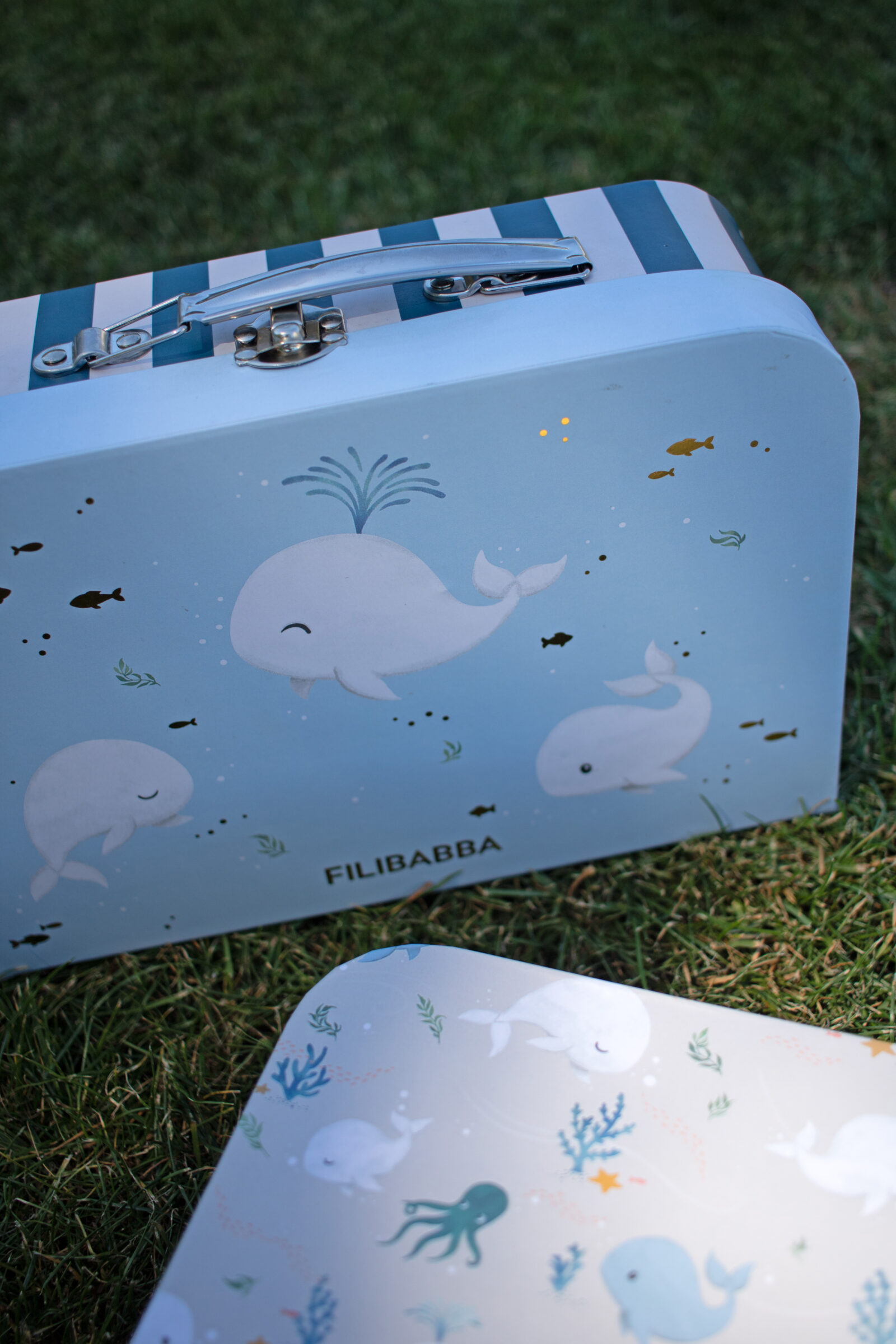 Suitcase set for play and storage – 2-pack – Christian's Whale Tales