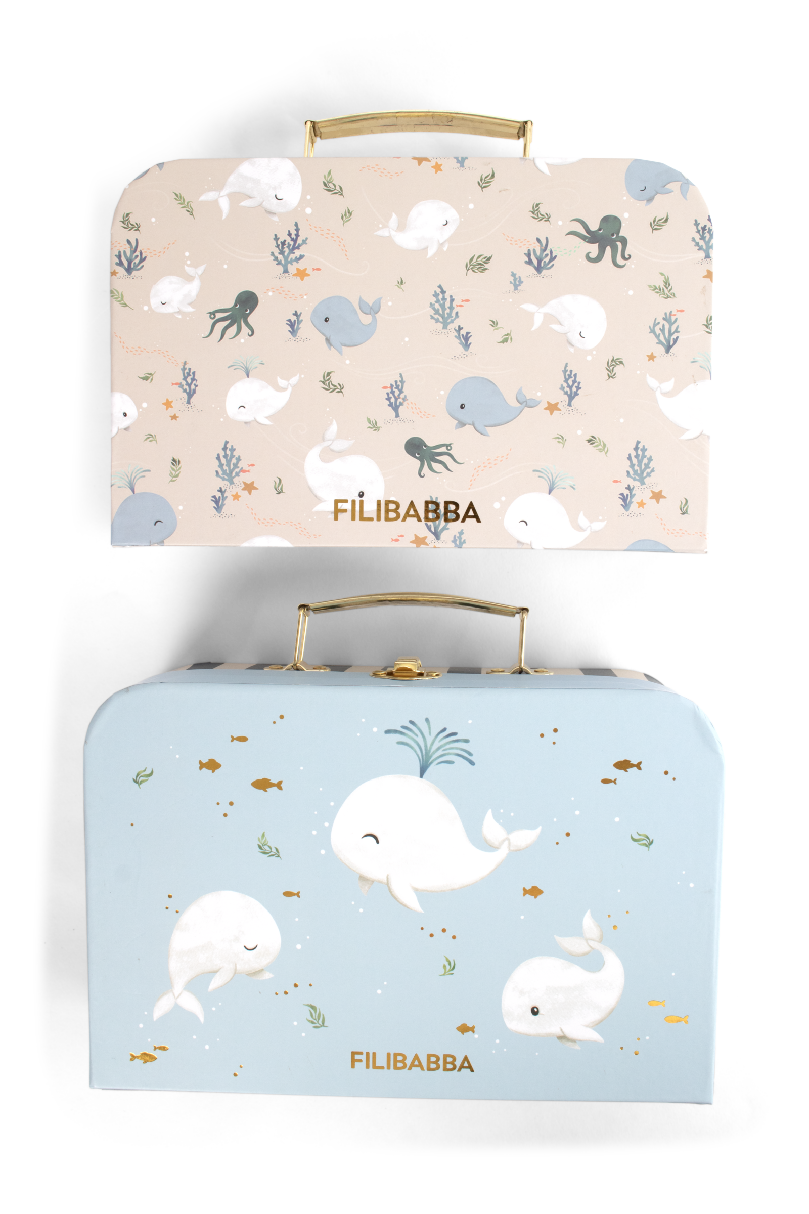Suitcase set for play and storage – 2-pack – Christian's Whale Tales