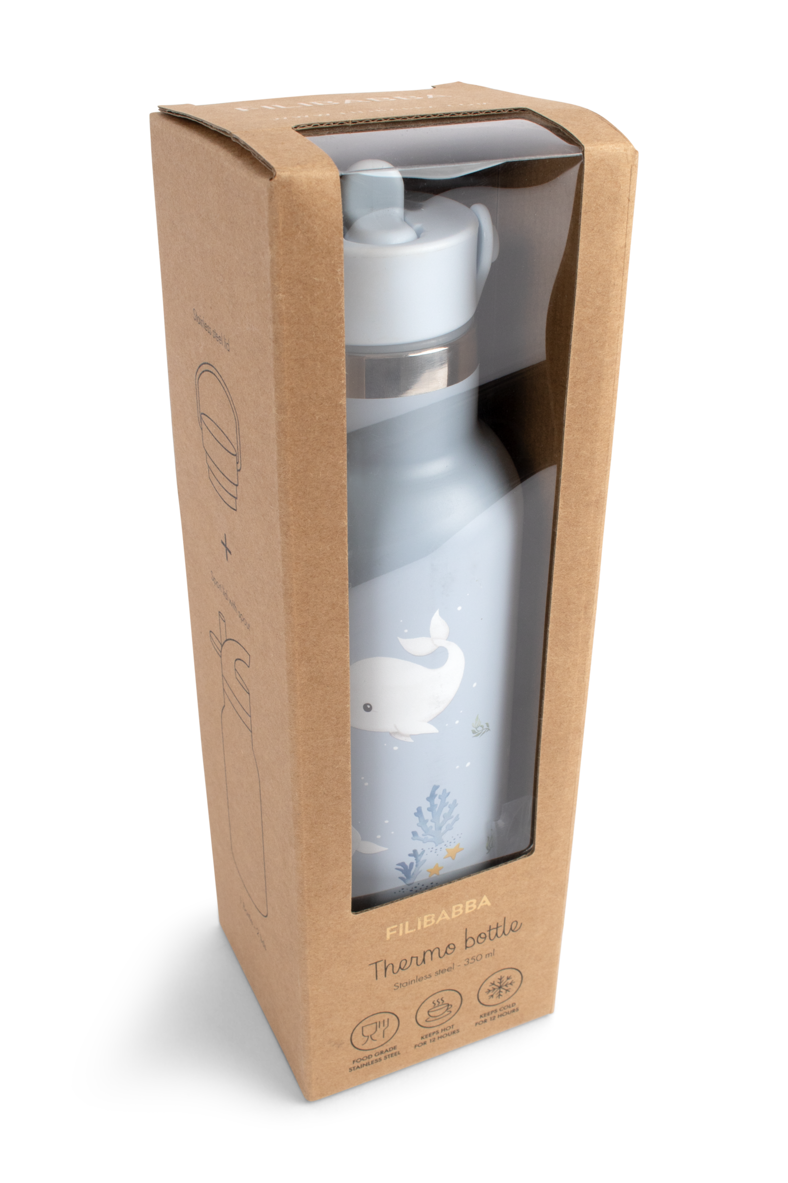 Stainless steel water bottle - Christian's Whale Tales